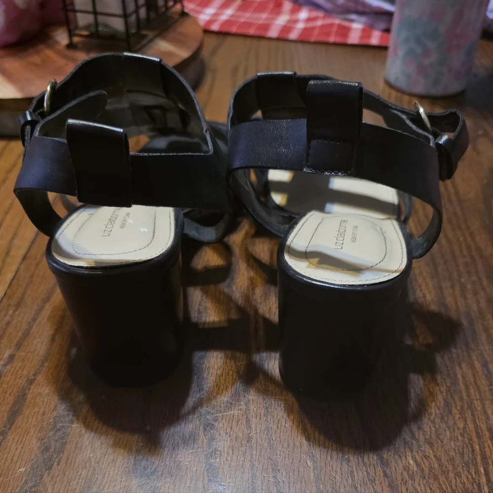 Liz Claiborne Basso Block Heel Sandals Black Size 11